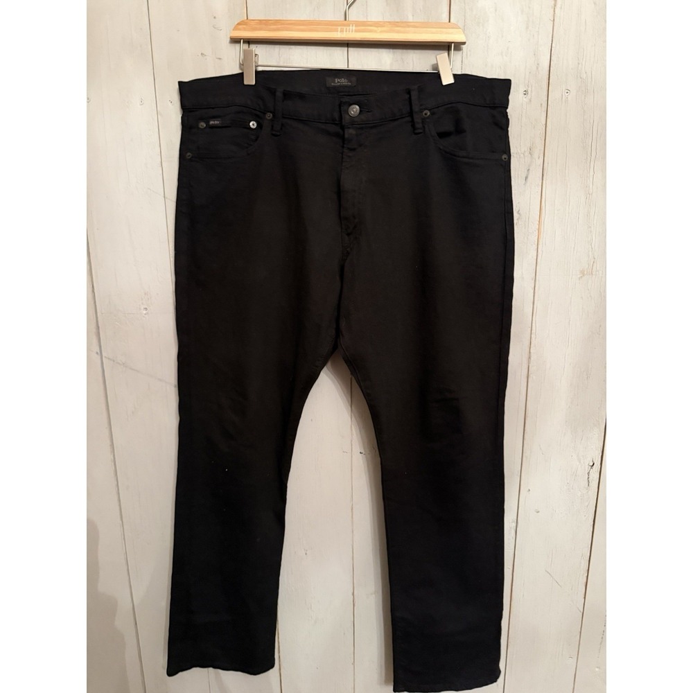 Polo Ralph Lauren Jeans Mens 38X32 Black Varick Slim Straight Denim Stretch